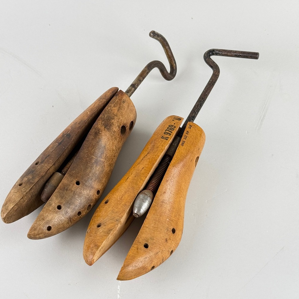 Unbranded Shoe Stretchers Mens 8W-10A Brown‎ Vintage Wood Adjustable K9769-0